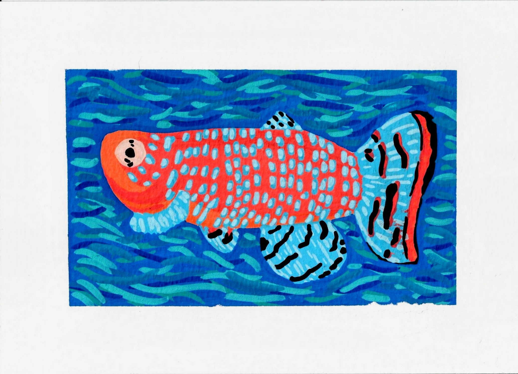 ACEO Original Acrylic Fish Painting